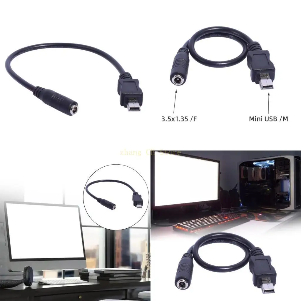 

M5TD DC3.5x1.35mm Power Plug Female to Mini USB 5Pin Male Cable 0.2m 20cm