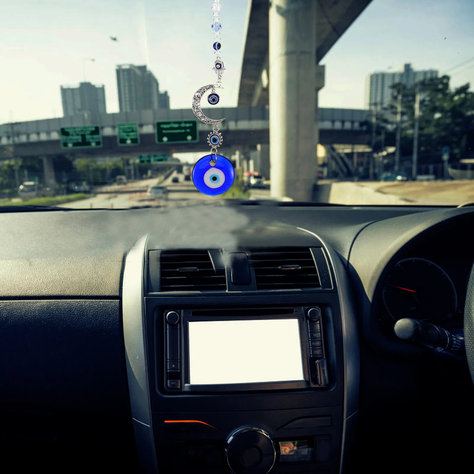 

Car Rear View Mirror Evil Eye Decor Auto Truck Interior Rearview Decoration Charm