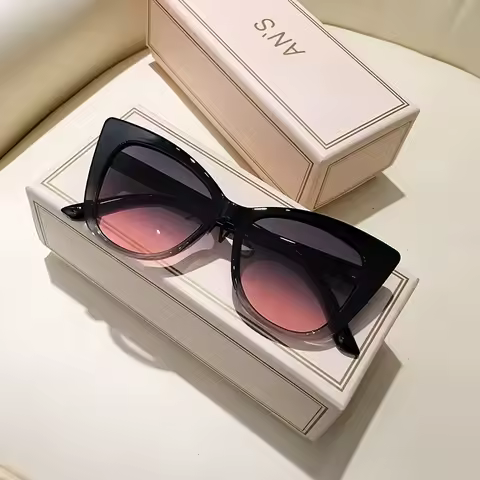 New style Women's cat's eye box simple gradient color matching Sunglasses-Joker fashion glasses