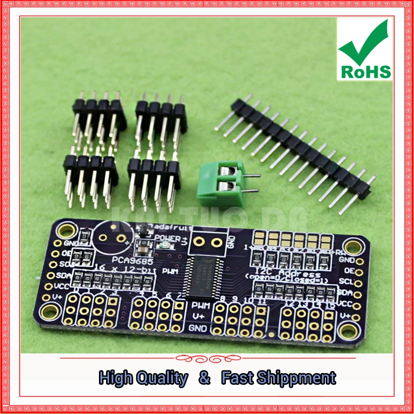 PCA9685 16-Channel 12-Bit Fm + I2C Bus PWM Controller Servo Control Module Board D3A5