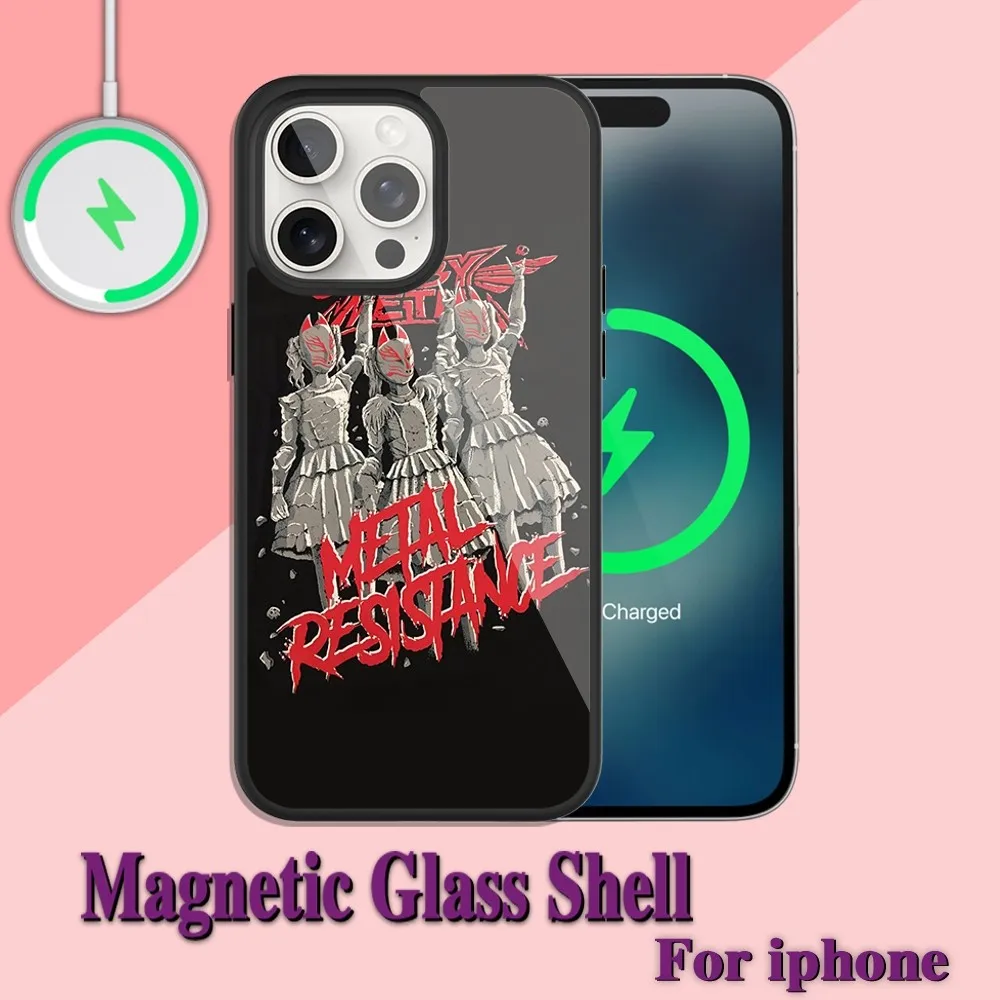 Babymetal Japanese girl idol Phone Case For iPhone Charging 13 14 15 11 12 Pro Max Plus Glass Magsafe Magnetic Shell