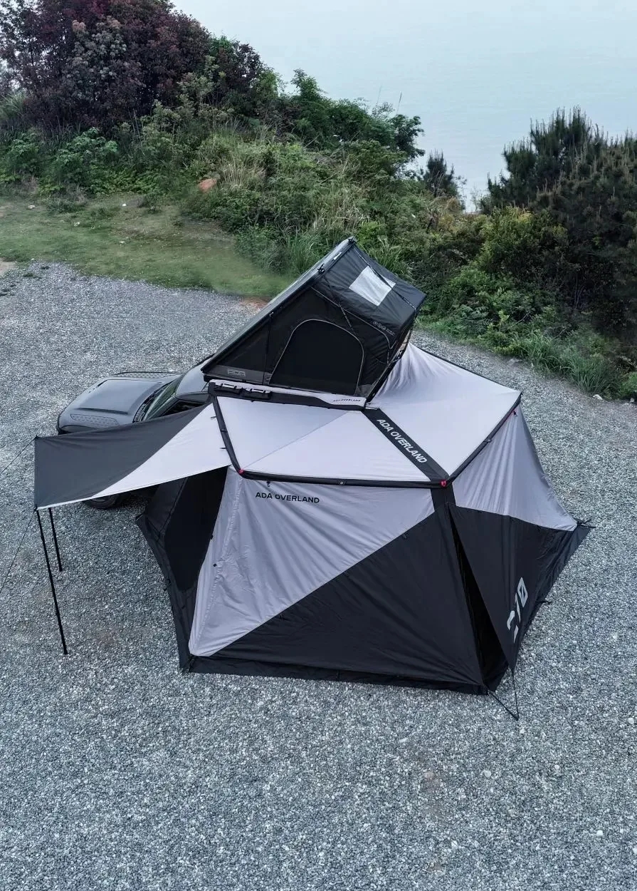 Waterproof Hardtop Car Tent with Sunroof Aluminum Pole Oxford Fabric Large Capacity for Vehicle Outdoor Camping