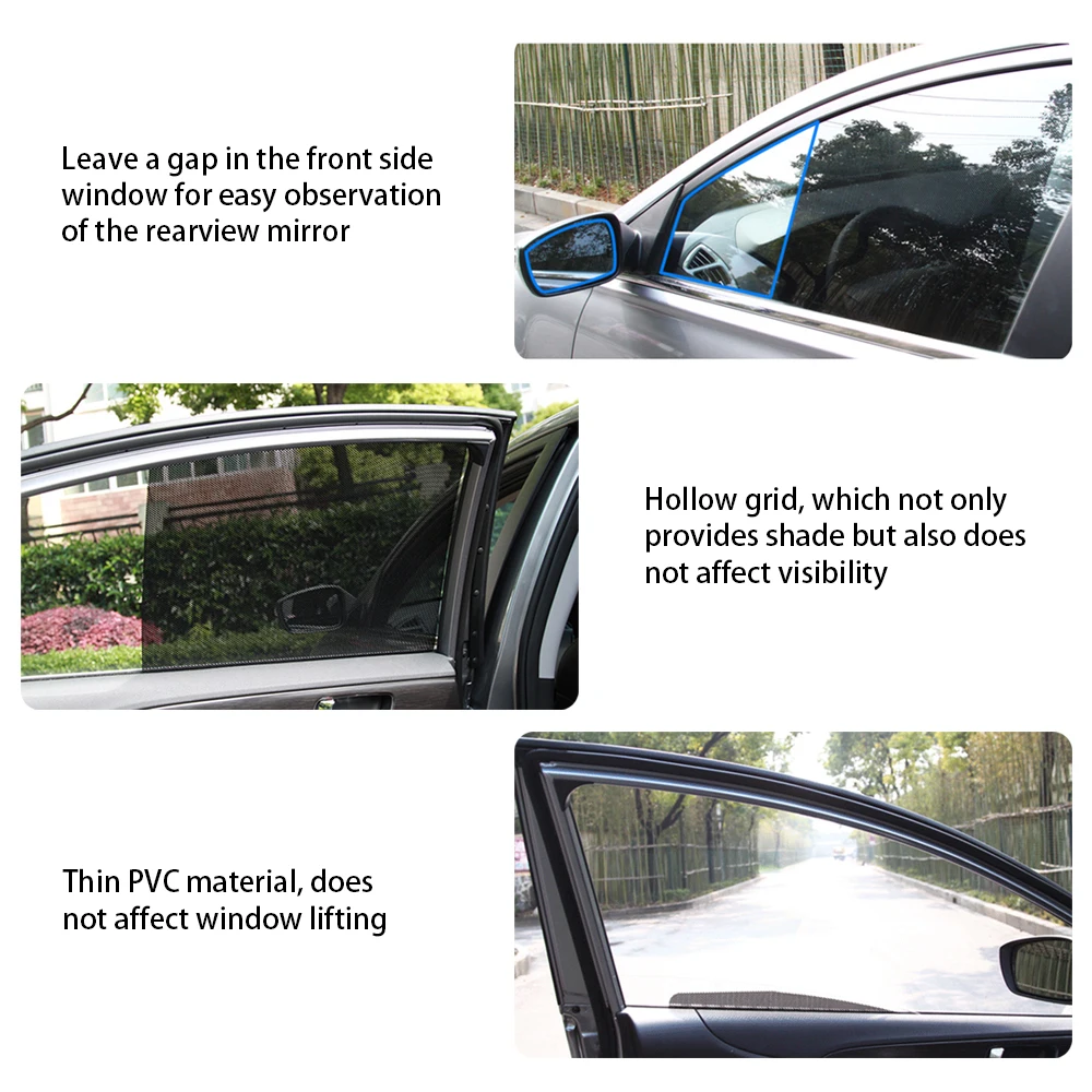 Car Window Shade Electrostatic Stickers Anti-UV Privacy Black White Dotted Sunshade Window Stickers for Auto Side Blocks Covers