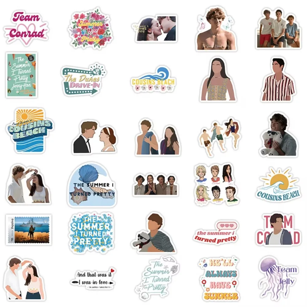 50 قطعة كارتون الصيف تحولت ملصقات جميلة حفلة عيد ميلاد هدية الكتابة على الجدران الحياة اليومية الأمتعة نافذة جدار زجاجة ماء