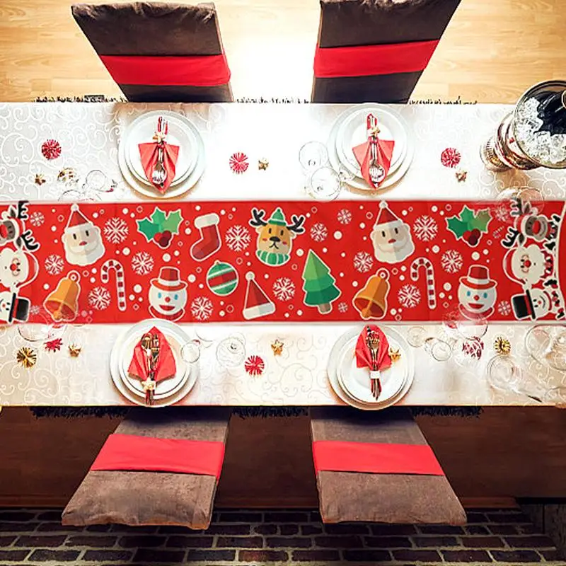 Christmas Table Cover Red Black Plaid Table Runner 13x72inch/33x180cm Snowflake Farmhouse Table Runner Red Black Plaid Table