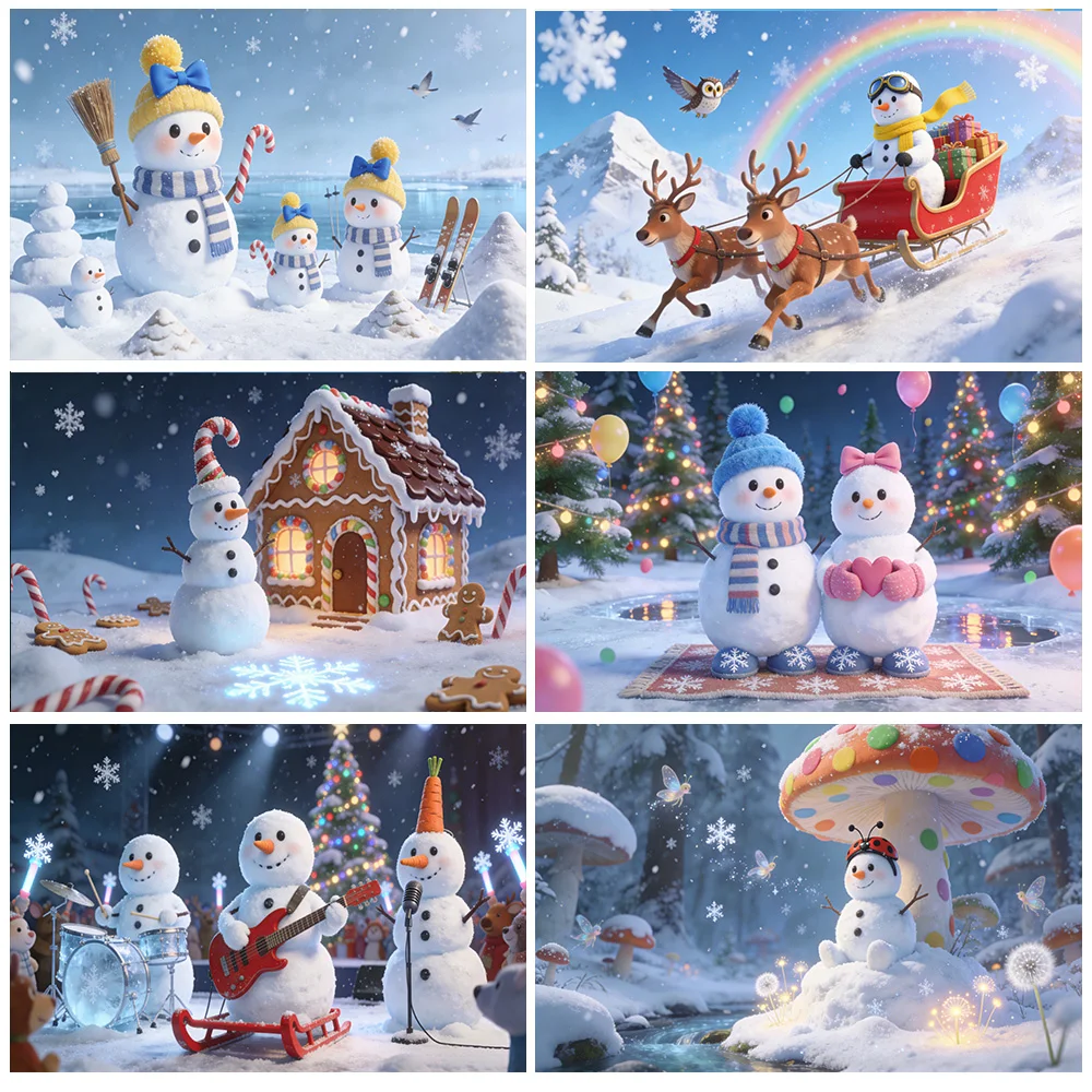 

Winter Snowman Theme Party Decoration Supplies Banners Cute And Warm Photography Background Photos Props Children Gifts Backdrop