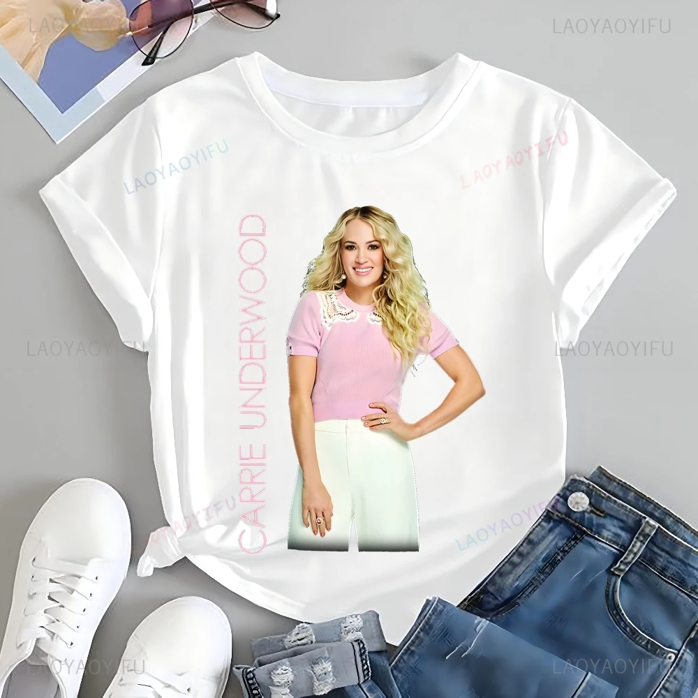 Country Music Singer Carrie Underwood Printed T-shirt Top Carrie Underwood Trend Short-sleeved Unisex Shirt Oversized T-shirt