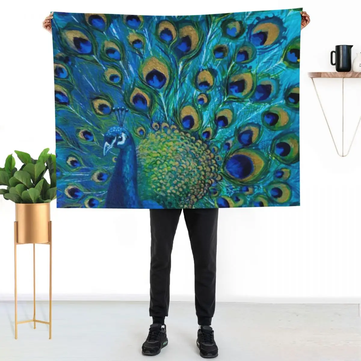 Peacock Full Glory 2 Throw Blanket Soft Big Summer Beddings wednesday Baby Giant Sofa Bed Blankets