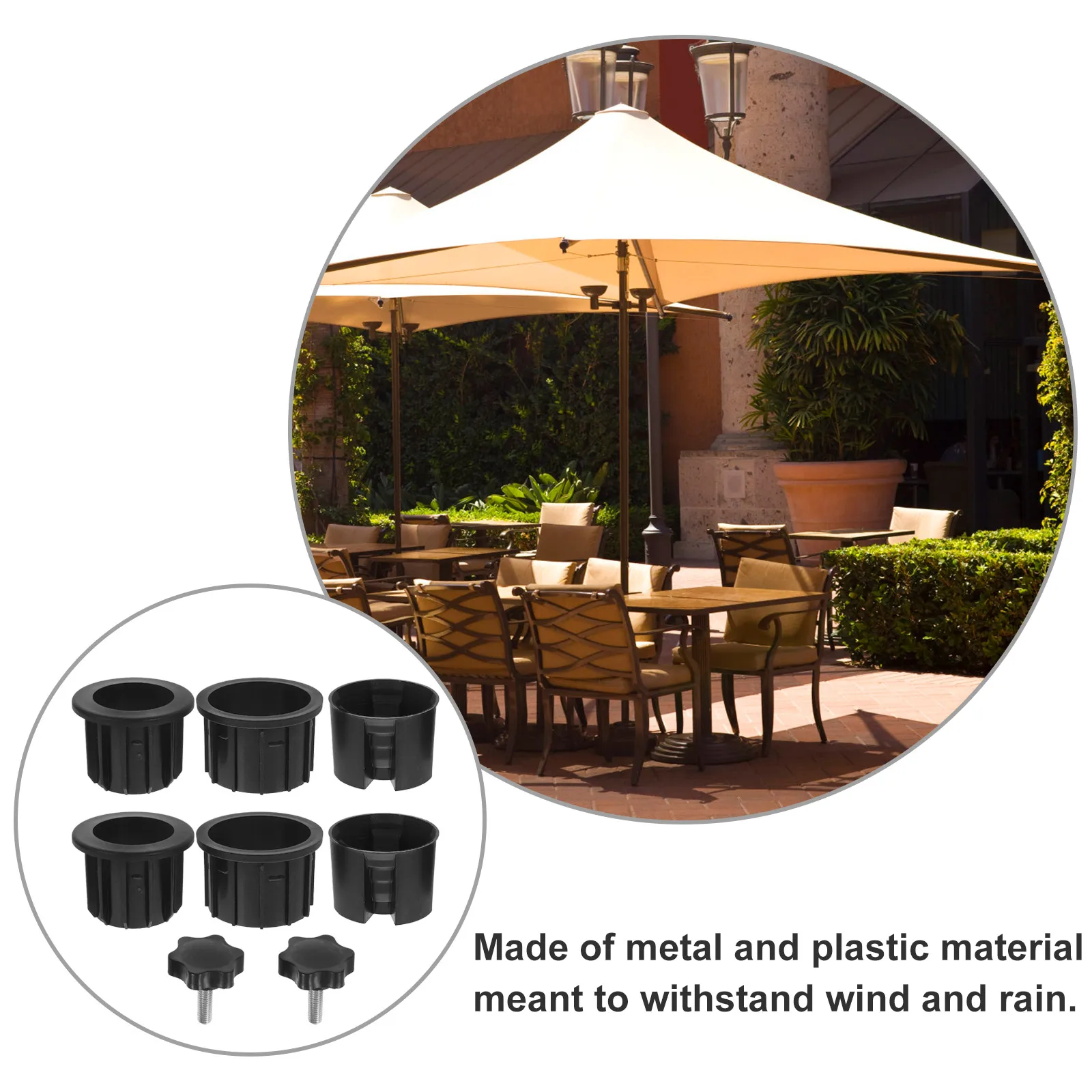 

1Set Patio Umbrella Base Replacement Heavy Duty Pole Covers Spike Screws Parasol Holder Outdoor Garden Beach Umbrella Anchor