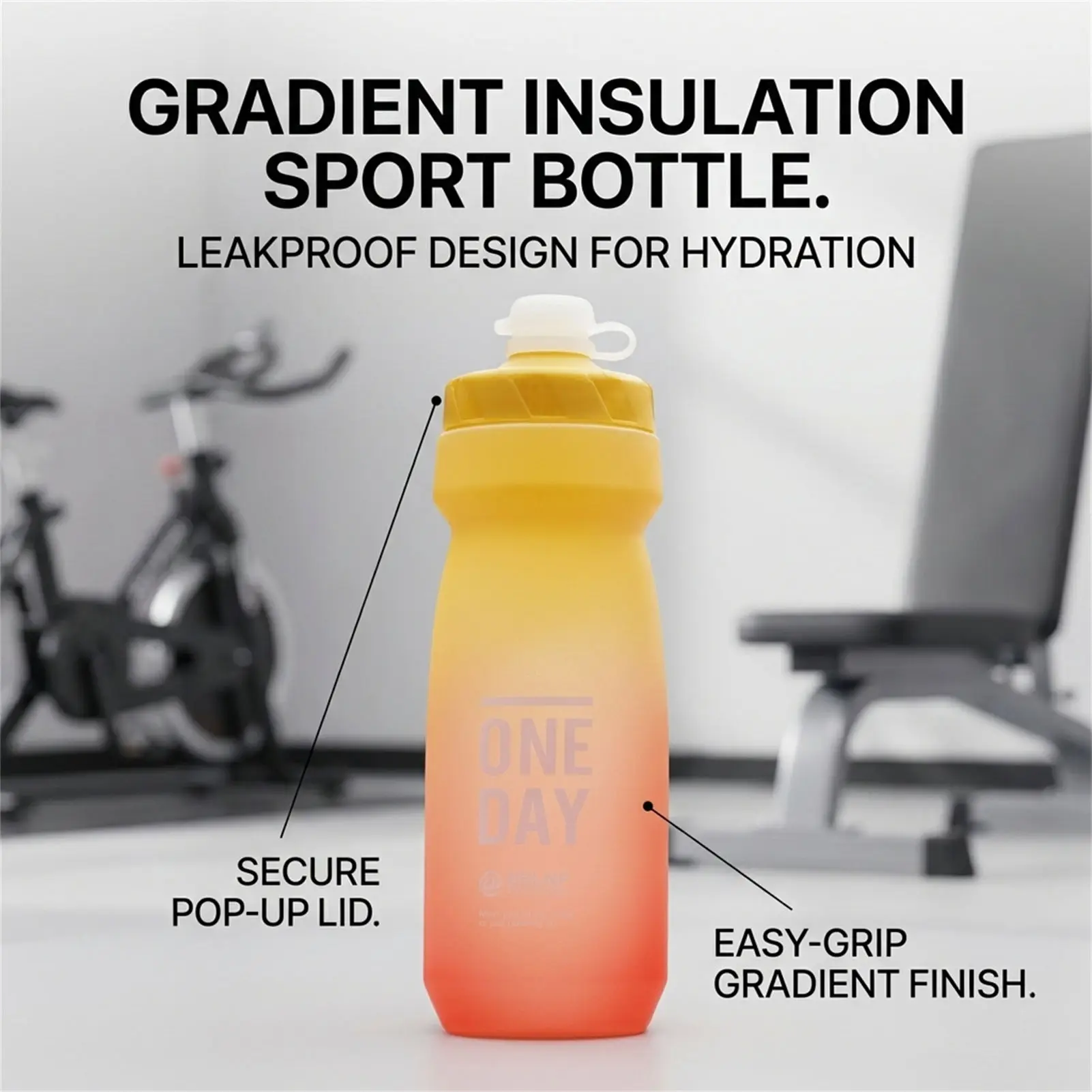 Bouteille d'eau pour vélo isolée 750 ml en acier inoxydable, design anti-fuite pour le cyclisme en plein air