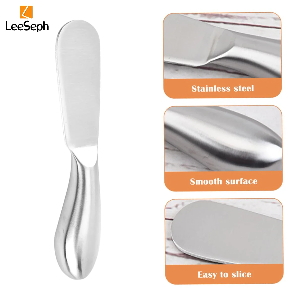 Leeseph Cheese Spreader Knives, Stainless Steel Butter Knife, for Cake Cheese Cold Butter Jam Cream Pastry, Kitchen Gadgets