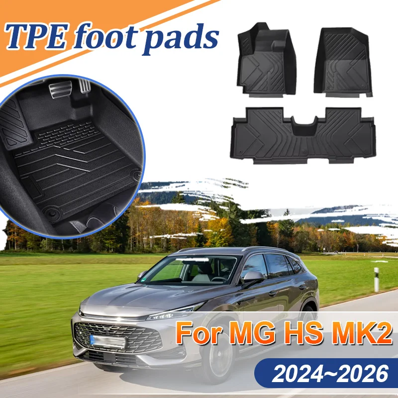 

For MG HS EHS MK2 2024 2025 2026 LHD Floor Tray Liner Anti-Dirt Pad TPE Waterproof Protective Carpet Interior Car Accessories