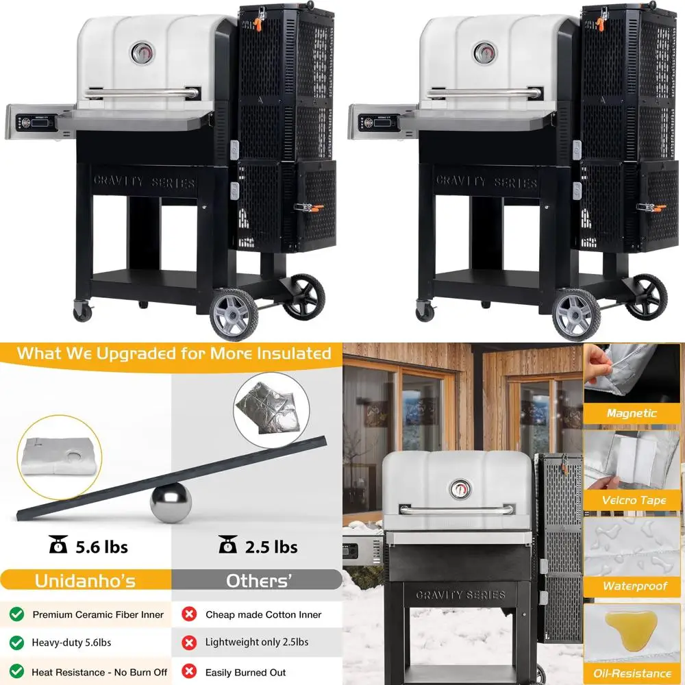 

Thermal Insulated Cover for Masterbuilt Gravity 1050 Series MB20041220/MB20041320 BBQ Smoker Replacement, Winter BBQ Accessory