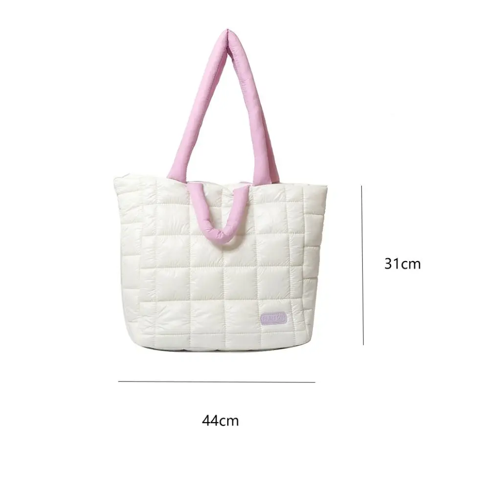 1PC Women Shoulder Bag Large Capacity Down Puffy Handbag Casual Solid Color Underarm Bag Quilted Tote Bag Crossbody Bags