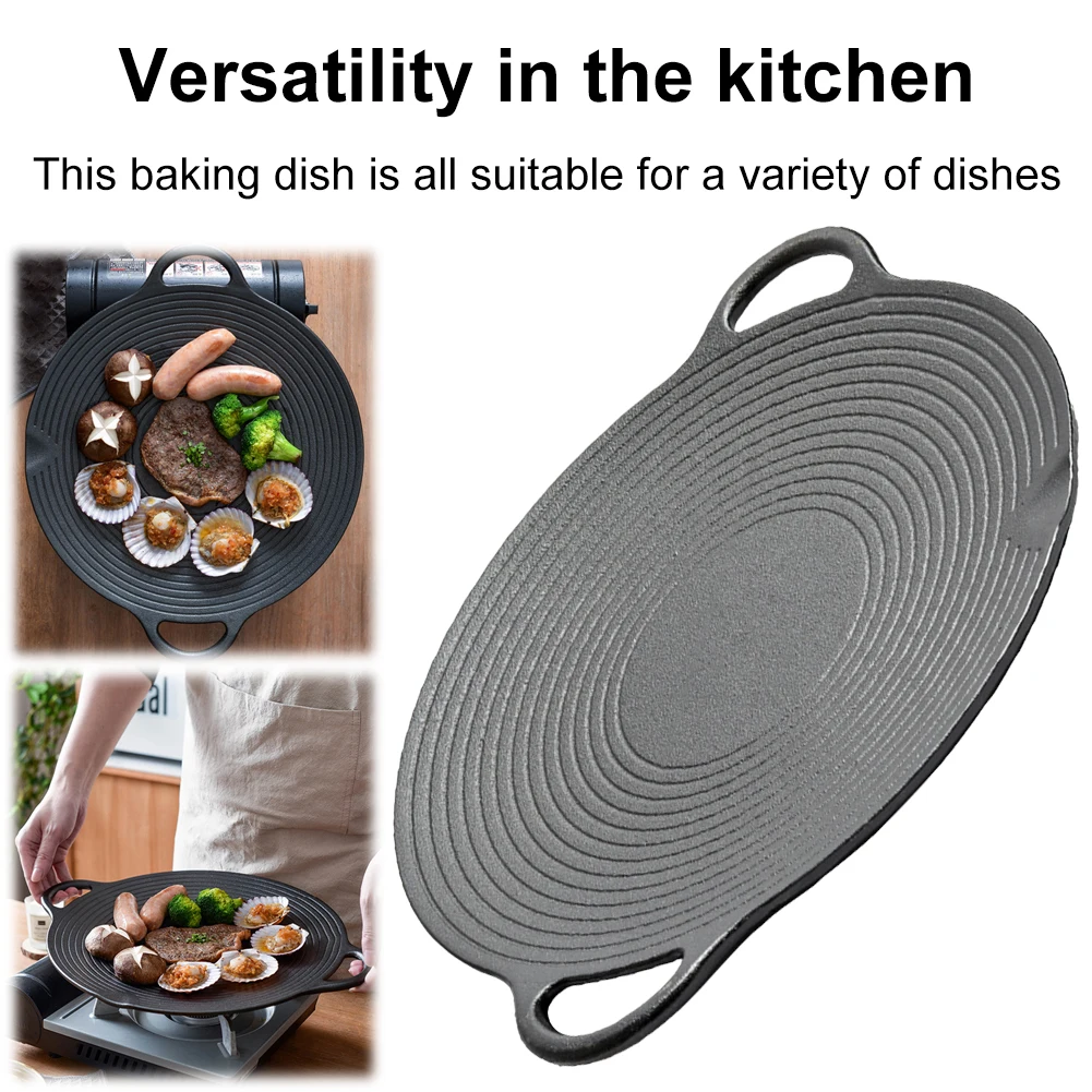 

11.8/13.8/14.6 Inch BBQ Griddle with Handles Coating Frying Pan Non Stick Cast Iron Round Griddle for Indoor Or Outdoor Grilling