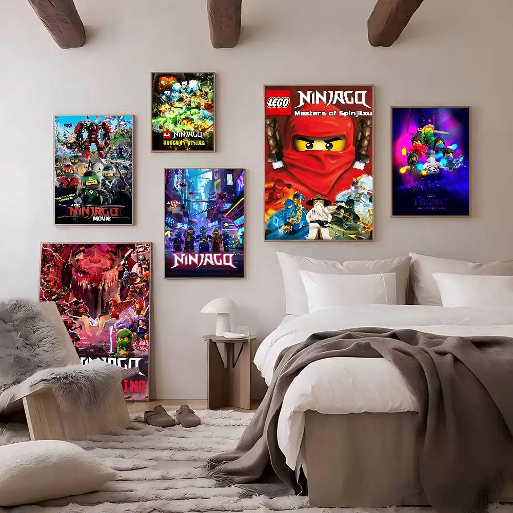 Cool L-LEGOs Cartoon N-Ninjago Classic Vintage Posters HD Quality Wall Art Retro Posters for Home Room Wall Decor