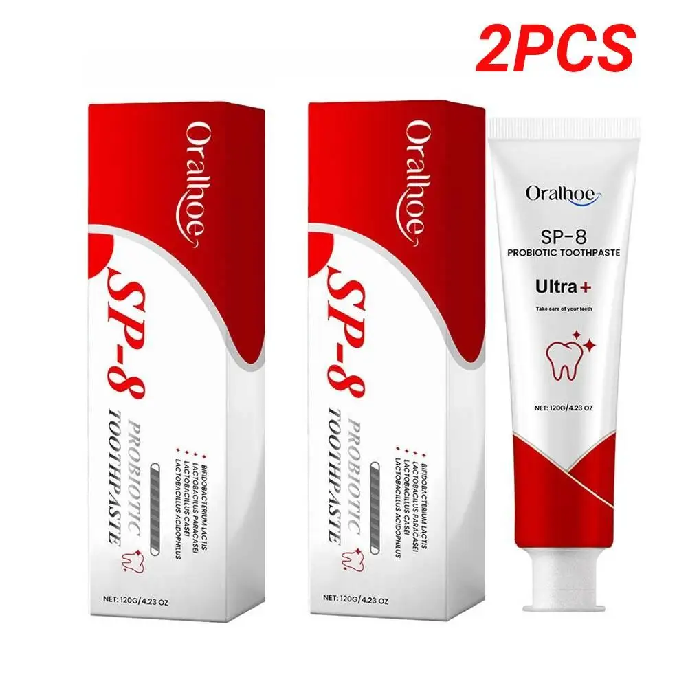 2PCS SP-8 Probiotic Toothpaste Whitening Tooth Remove Plaque Stains Teeth Whitener Oral Hygiene Clean Fresh Breath Denta 120g