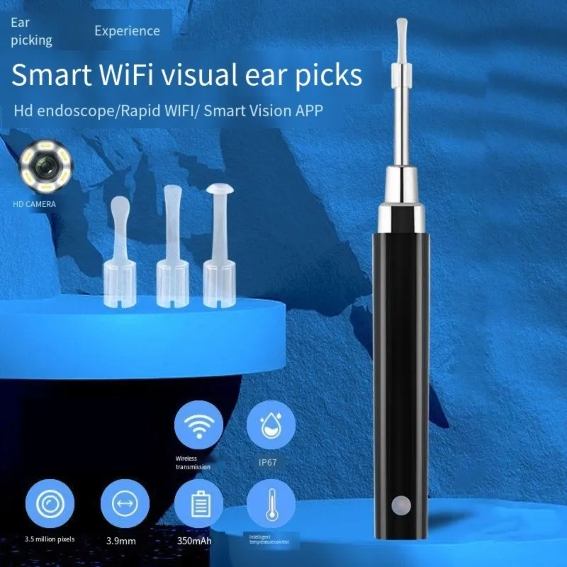 B47C HD609 3.9Mm High-Definition Otoscope-Wifi Enabled Smart Handheld Ear Scope With 6 LED Lights Child-Friendly Design