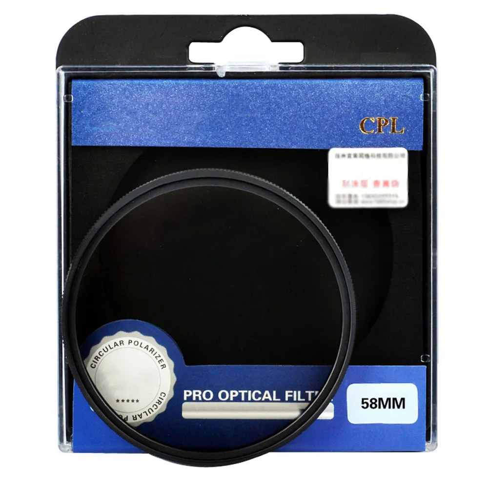 Filtre polarisant circulaire CPL 58 mm ultra-fin en verre optique de qualité supérieure pour appareils photo reflex numériques, réduit les reflets, améliore la qualité