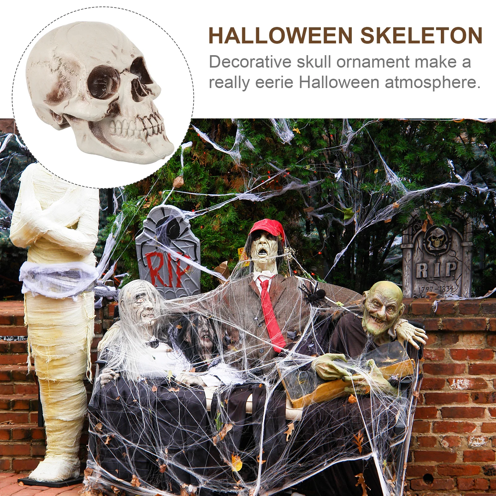

Decorative Skull Ornaments Decorations Home Table Party Supplies Halloween Human