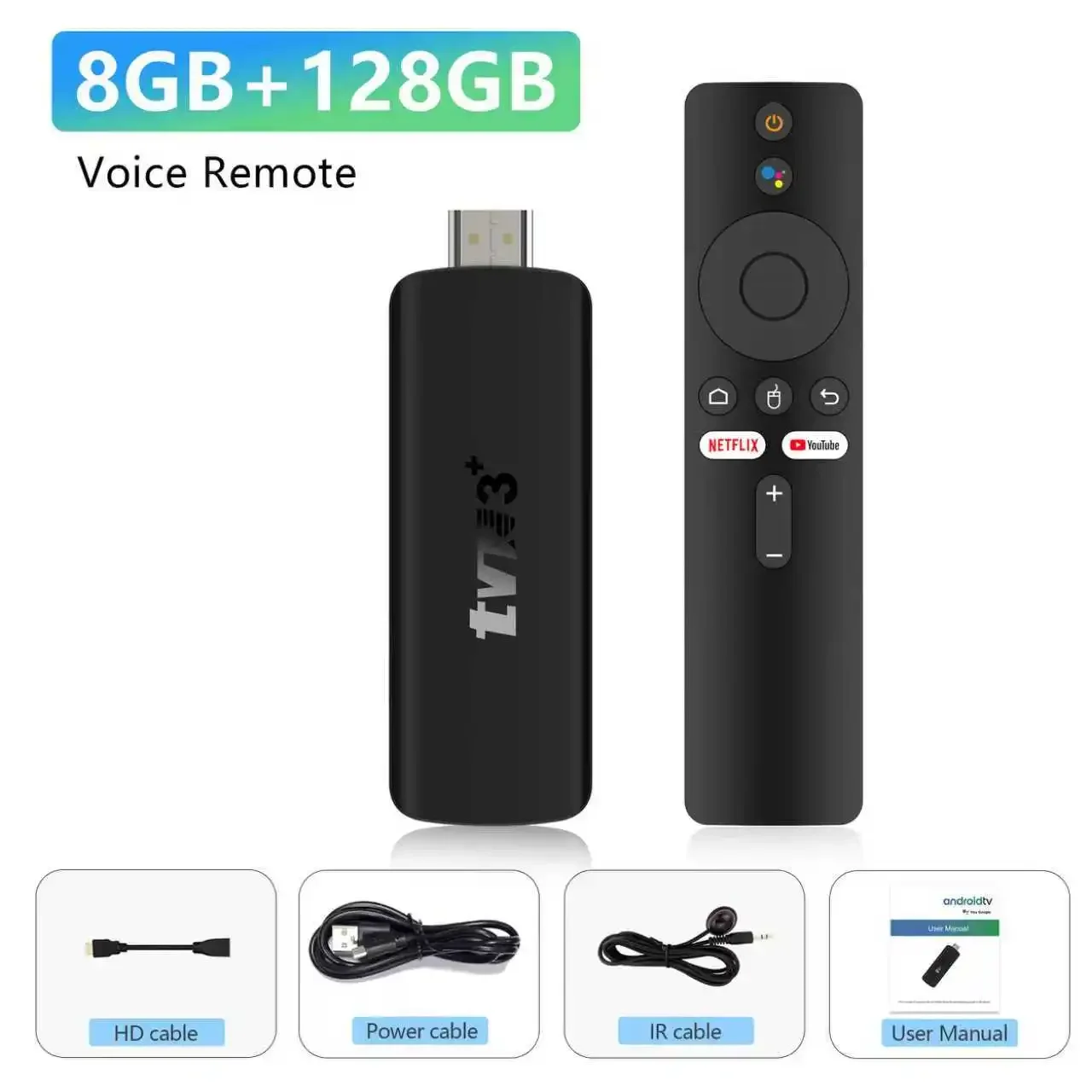 2026 TVR3+ Dual UI interface TV-stick 8K HD WIFI 6 Android 14.0 RK3518 Quad Core 8GB RAM 128GB ROM Home Theater mediaspeler