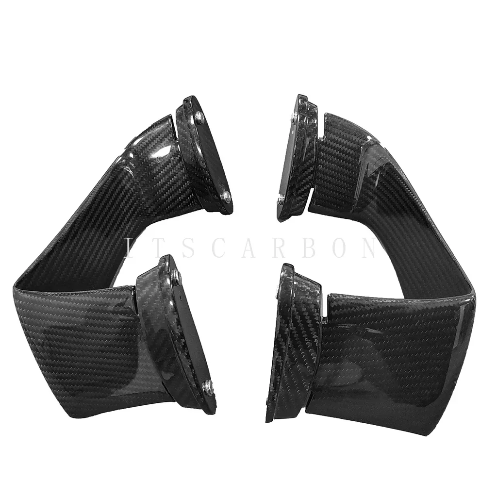 Real Carbon Fiber For Kawasaki ZX6R ZX-6R 636 2024 Pure Wing Wings Fairing Front Aerodynamic Spoiler Winglets  Accessories