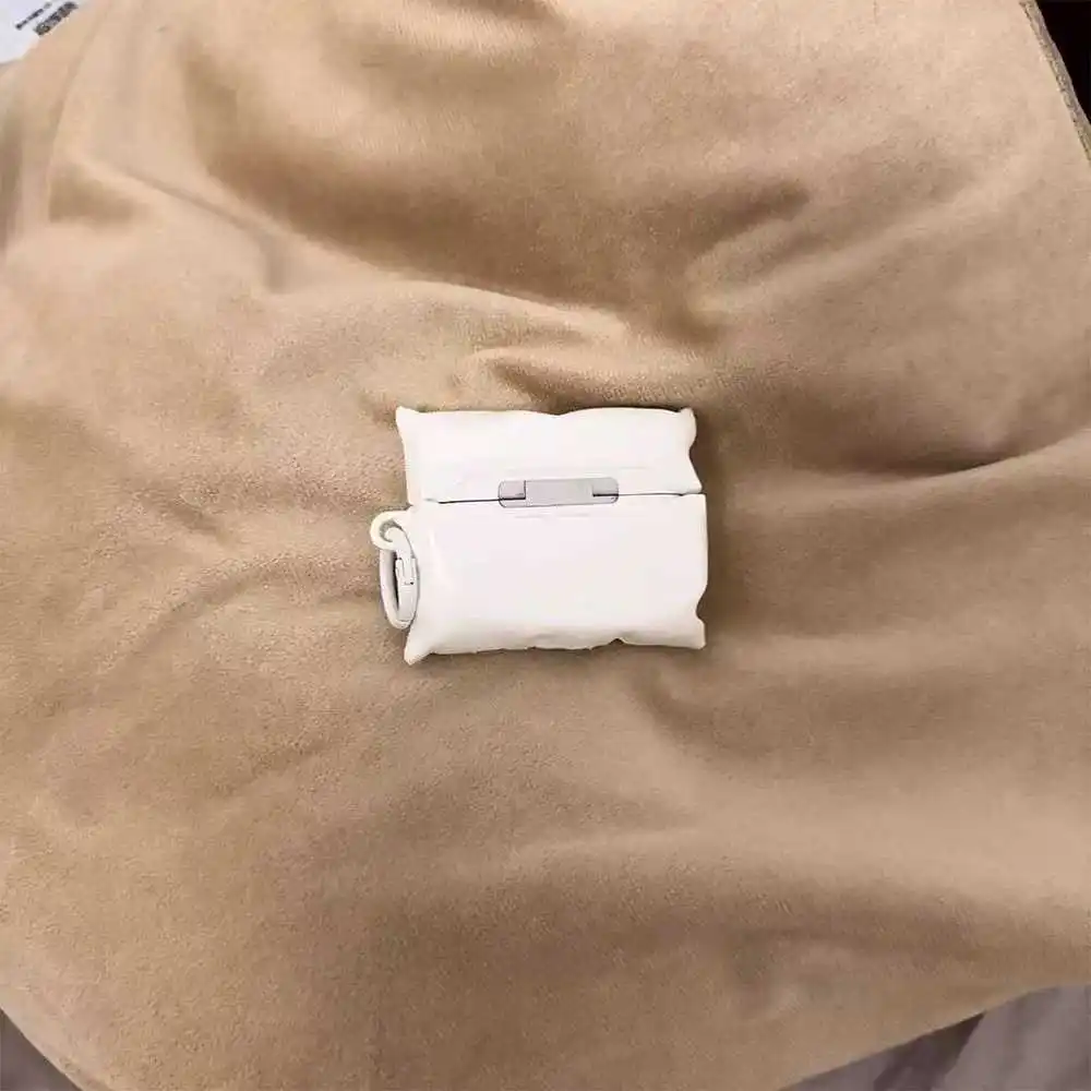 INS New Arrival: Fun & Creative Simulated White Pillow-Themed Protective Case for AirPods 4 - Compatible with AirPods 3 & Apple