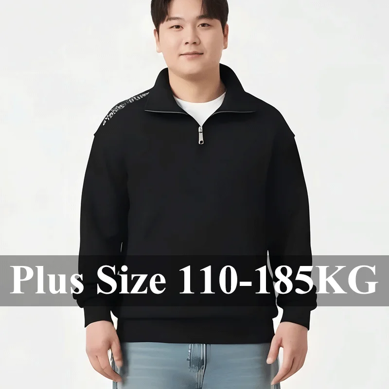 

Autumn Winter Sweatshirts Men's Plus Size Pullover Fashion Sports Hoodie Tops Casual Loose Comfortable Male Clothing 110-185KG