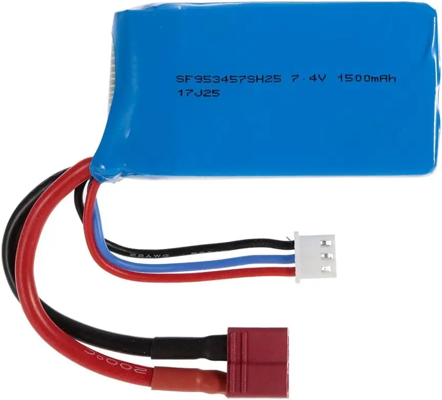 7.4V 1500mAh akumulator LiPo z wtyczką T dla WLtoys A959-B/A969-B/A979-B 144001 144010 zdalnie sterowanym samochodowym