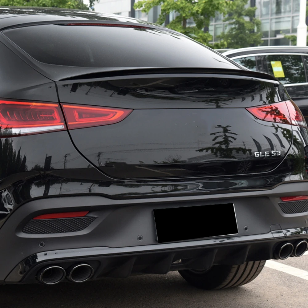 Gloss Black Rear Trunk Spoiler Wing Splitter Lip For Mercedes Benz GLE Coupe C167 GLE350 GLE400 GLE450 GLE53 GLE63 AMG 2020-2023