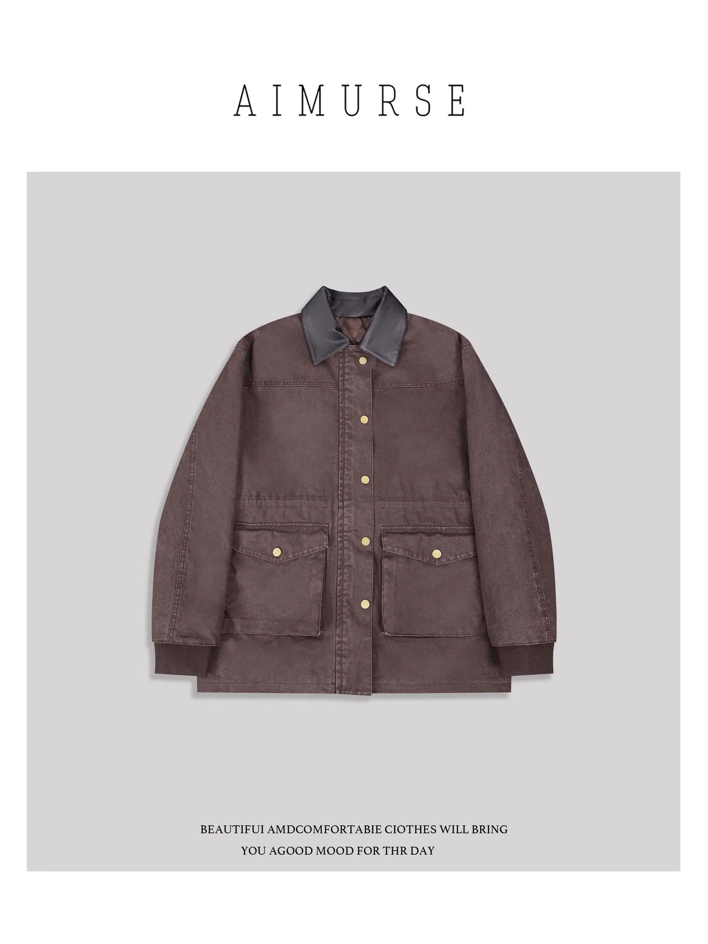 

Classy Casual Cotton Jaet Loose Workwear Versatile Comfortable AIMURSE AM7087 Autumn Winter Collection Sweet Sle