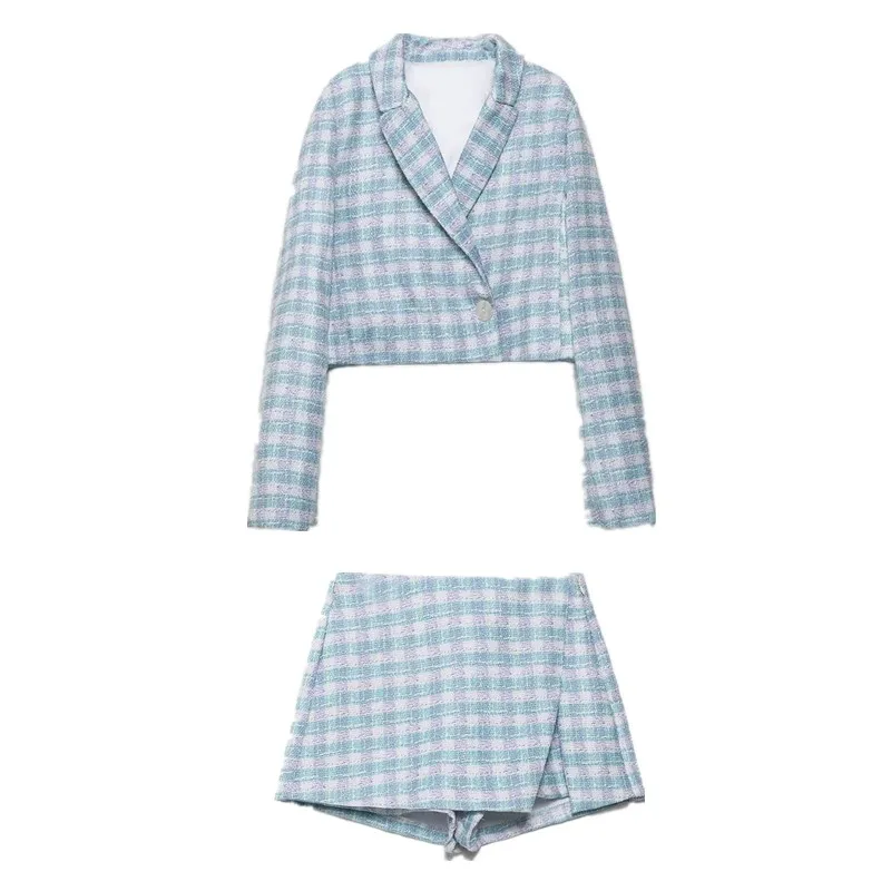 

Повседневный текстурированный ор костюм Jaet Lead Color, женский модный комплект, зимняя коллекция 2024, юбка, брюки, ансамбль