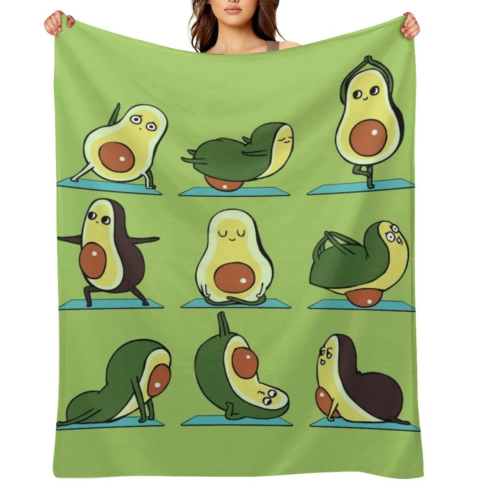 

Avocado Yoga Throw Blanket Sofas Beach cosplay anime Bed Fashionable Blankets