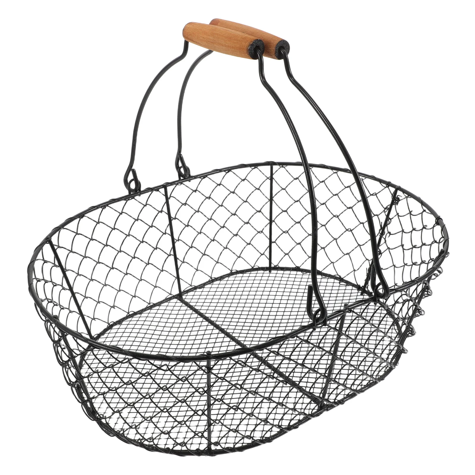 

Large Wire Firewood Basket for Fireplace Indoor Use Sturdy Metal Log Storage Basket with Handles Charcoal Container Camping Wood