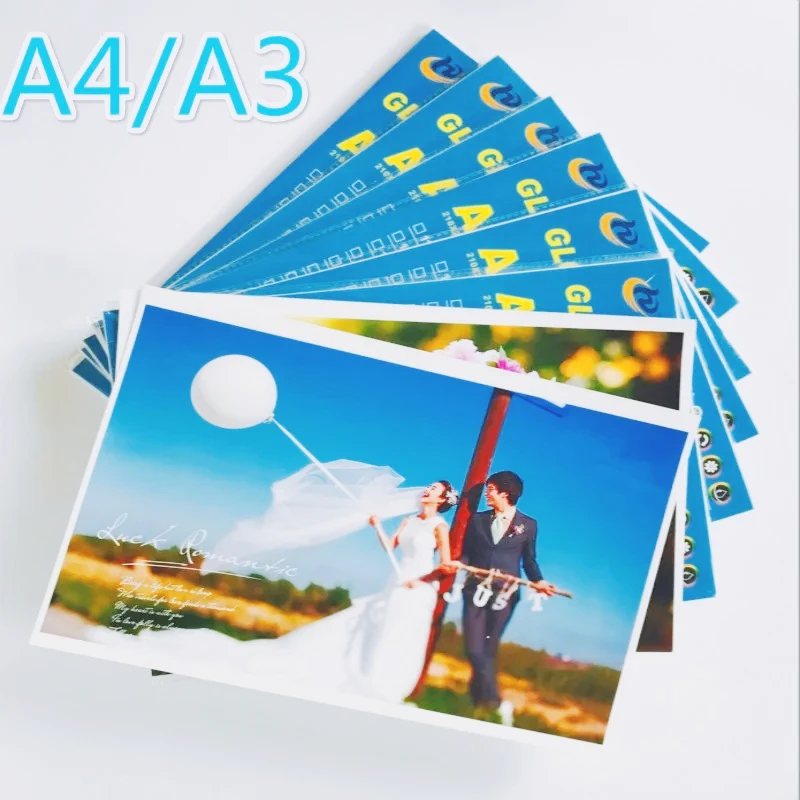 

100 Sheets/package A4A3 High Quality 200g230g260g High Gloss Inkjet Waterproof Color Photo Paper Laser Print
