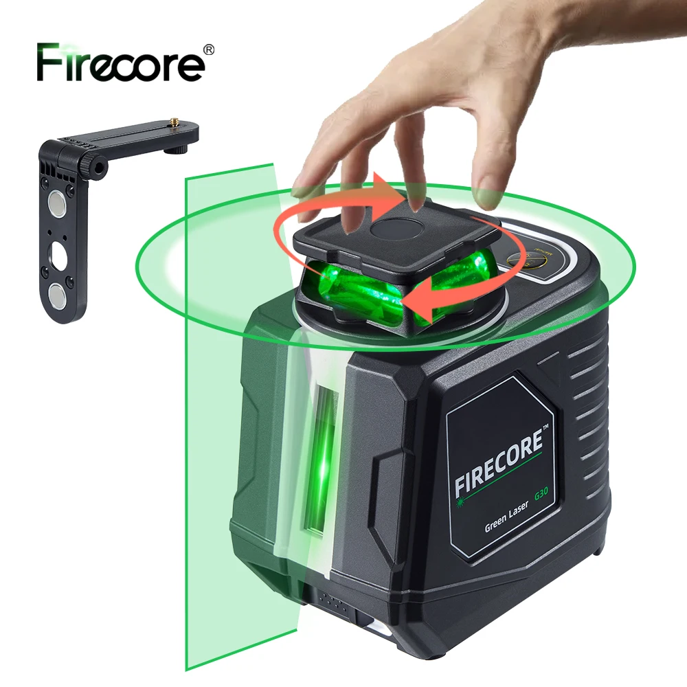 FIRECORE Laser Level 5 Lines Green лазерный уровень Beam Cross Lines 360 Pulse mode Self-Leveling nivel láser Tools G30