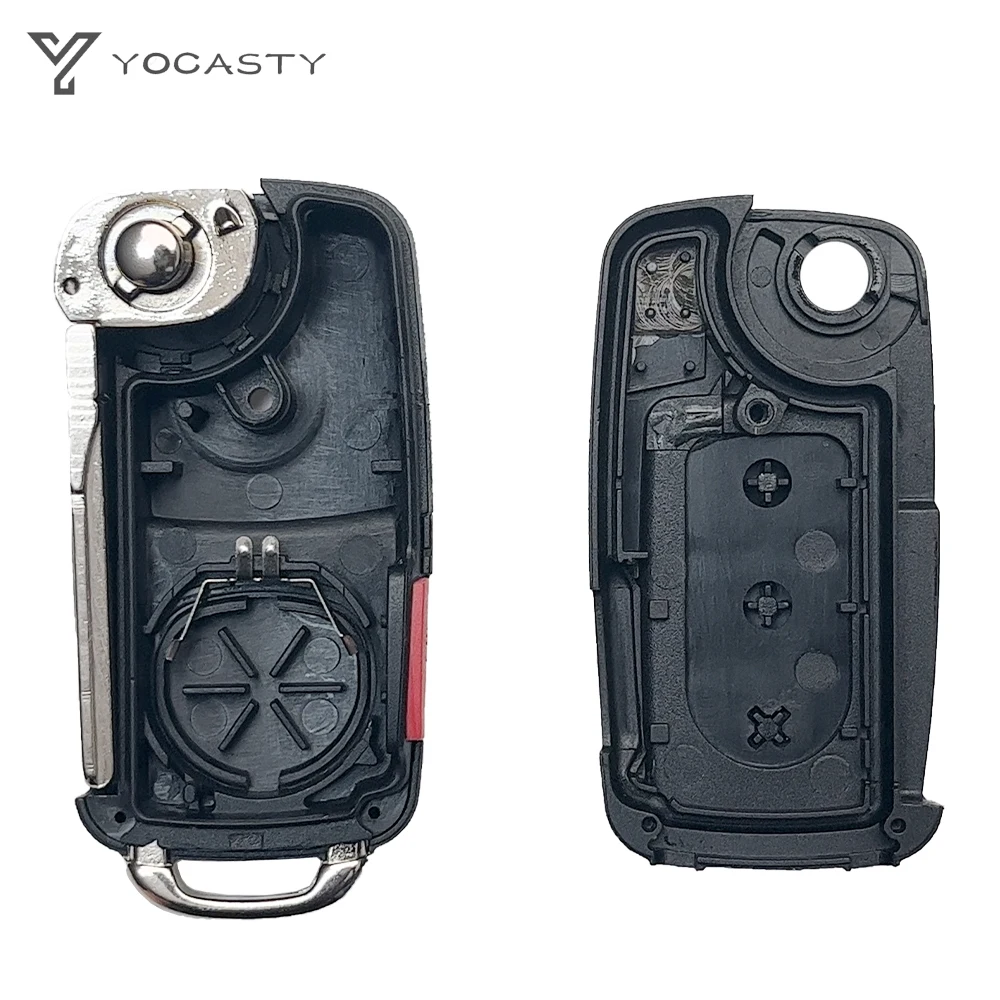 YOCASTY For 2002-2010 VOLKSWAGEN VW Phaeton Touareg 3+1 Buttons Replacement Remote Flip Car Key Shell Case Cover KR55WK45032