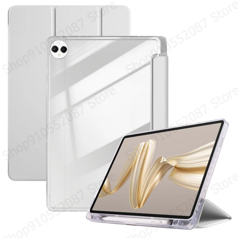 

For Huawei Matepad Pro 12.2 Case with Pencil Holder Trifold Acrylic Clear Back Hard Cover For Funda MatePad Pro 12 2 2025 Case
