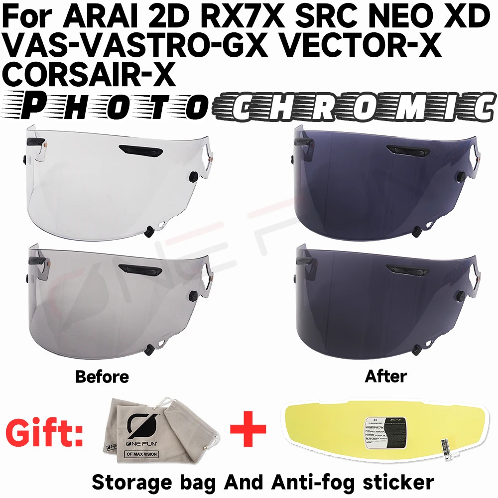 

Photochromic Helmet visor for Ar and ai RX7X SRC NEO XD VAS-V ASTRO-GX VECTOR-X CORSAIR-X 3D Replacement,Scratch-resistant