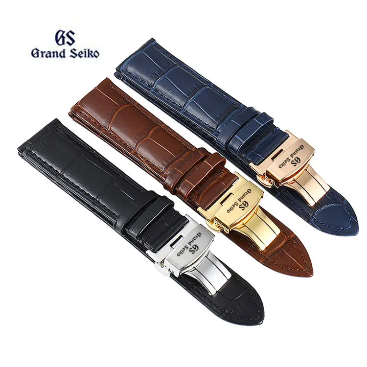 Guanlan Lion Original Leather Watchband Genuine Leather GS Grand  Elegant 039J033J029J261G019J Flat Interface Medium Gloss