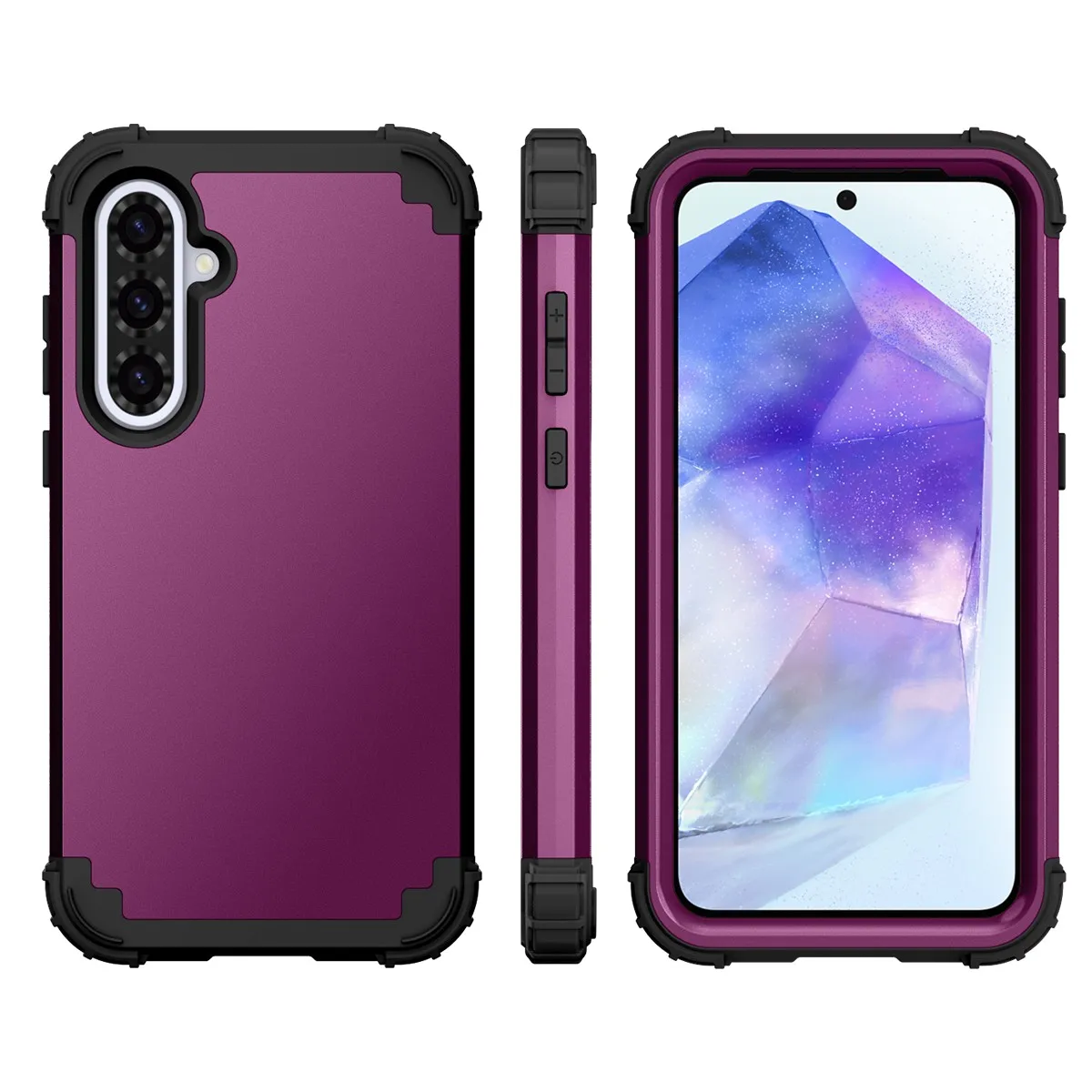 Wytrzymałe, odporne na wstrząsy etui 3 w 1 do Samsung Galaxy A15 A25 A35 A55 A16 A26 A36 A56 A17 A37 A57 5G, plastikowa obudowa z TPU — zdjęcie produktu 2