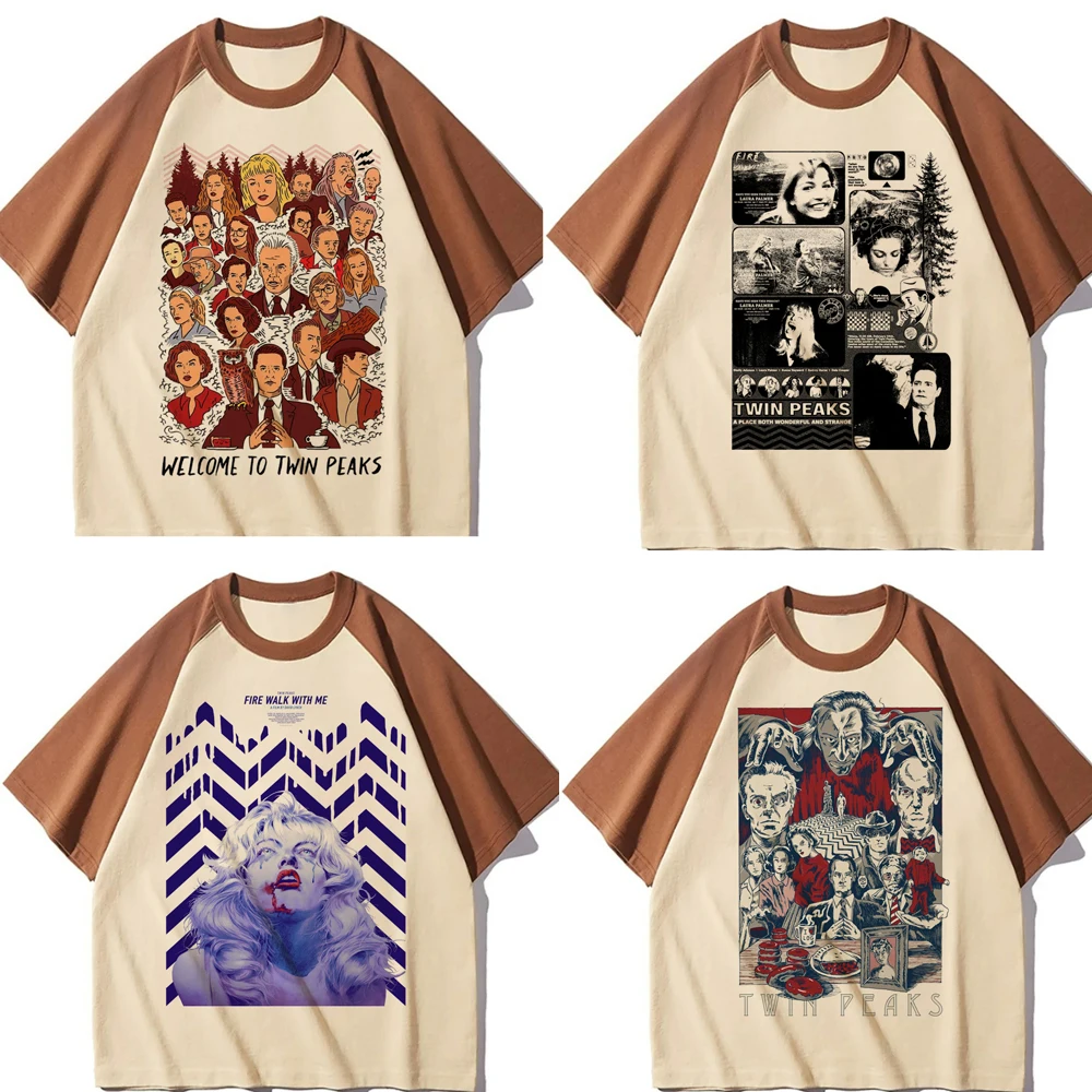 Twin Peaks Women T Shirt Trendy Harajuku  Korean Clothes T-shirt Top Tees Classic Anime Graphic University