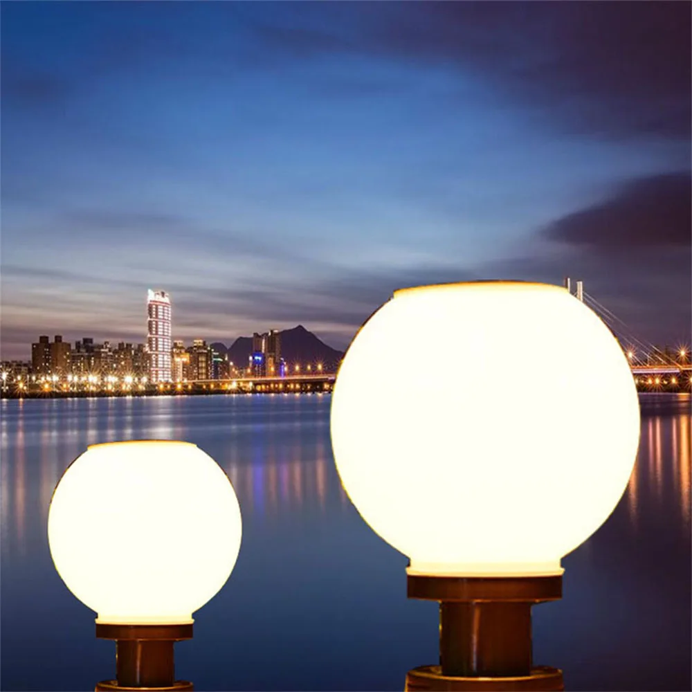 LED Round Ball Stainless Steel Solar Post Lamp Outdoor IP65 Waterproof Column Head Light For Garden Villa Pillar Garden Hotel