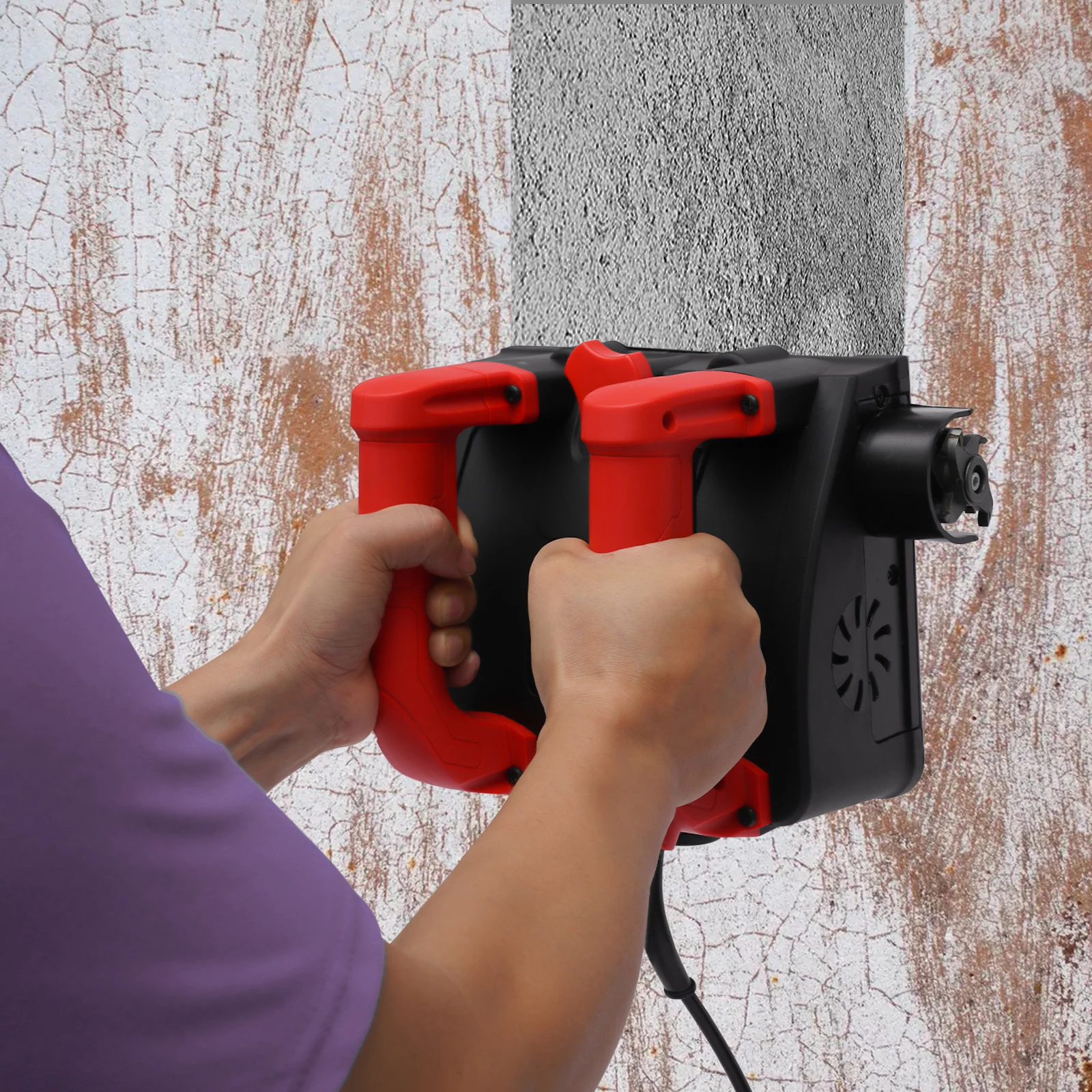 Elektrischer Wandhobel 1200W Spachtelmaschinenentferner 26 Klingen Variable Geschwindigkeit 1000-4000 U/min 16cm Hobelbreite Einstellbare Tiefe 1-4mm Wand Decke Boden Renovierung Innen- und Außenbereich EU-Stecker 220V – Detail 10