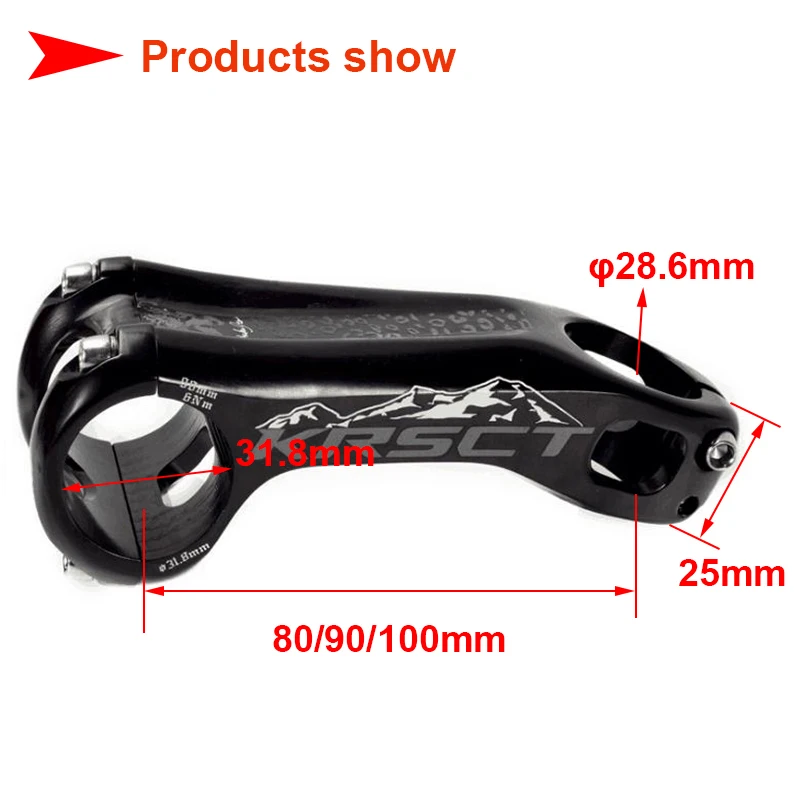 KRSCT Bicycle Handlebar Stem 20 Degree XC AM Mountain Road Bike Bridge 80/90/100mm MTB Table 31.8mm Power Cycling Accessories