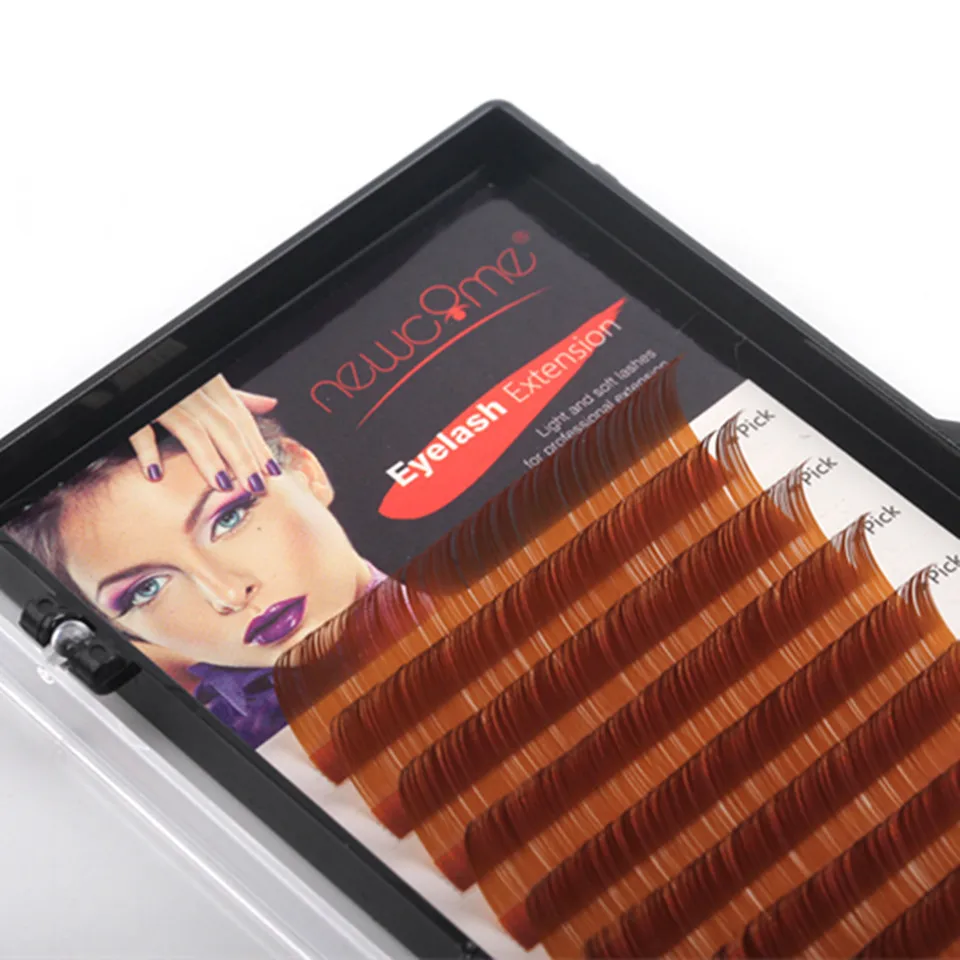 Brown Color C D Curl Natural Looks Eyelash Extension Individual Classic Cluster Lash Makeup High Quality Soft 12 Rows Eyelashes