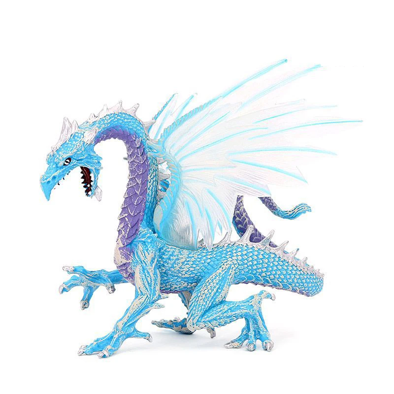 Моделирование Warcraft Dragon Ice Flying Dragon Animal Модель динозавра Детские познавательные пластиковые игрушки Коллекция украшений Игрушка в подарок
