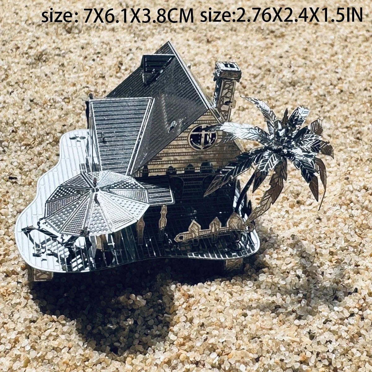 子供用3Dメタルパズルモデルキット,ビーチ用,レーザーカット,ジグソーパズルおもちゃ,DIY