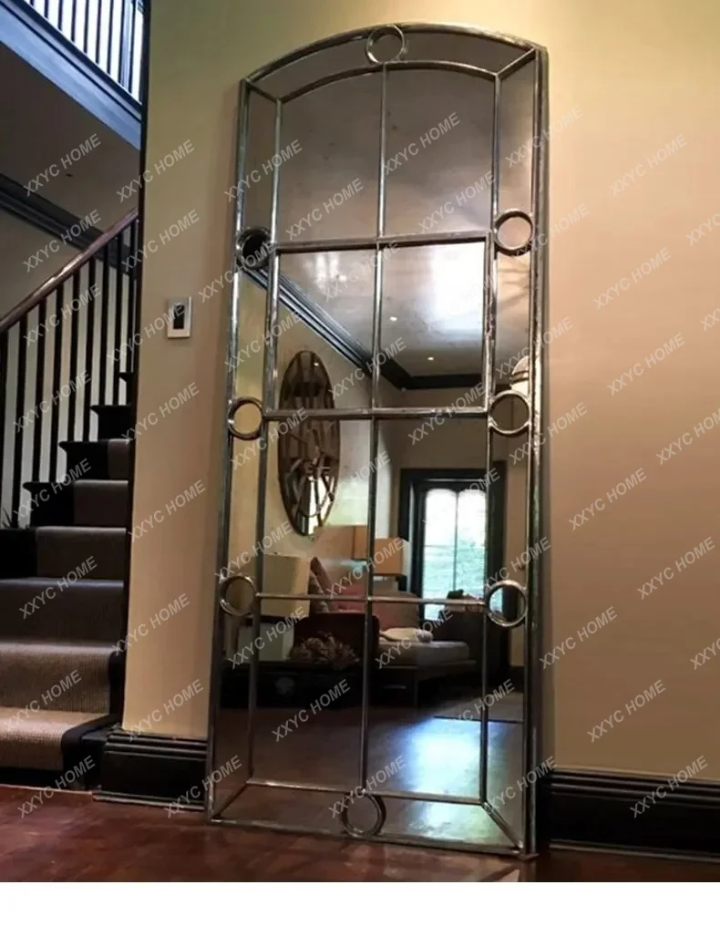 XX Medieval style old-fashioned full-length mirror wall-mounted decorative mirror wall-mounted full-body fitting mirror