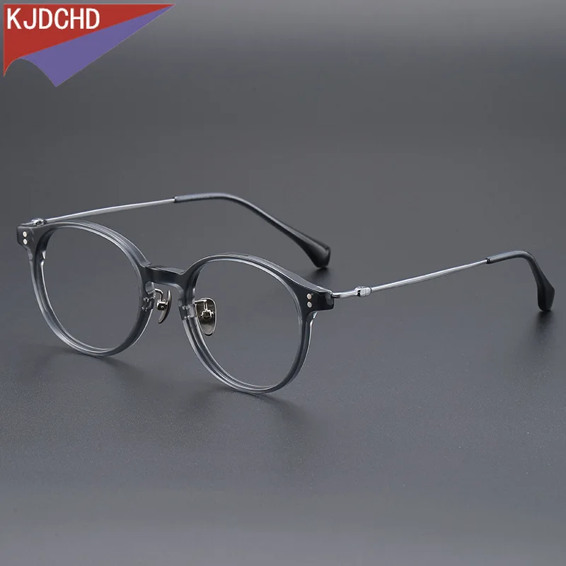 Round Titanium Progressive Optical Glasses Men Acetate Doctor Multifocal Eyeglasses Prescription Bifocal Photochromic Eyewear